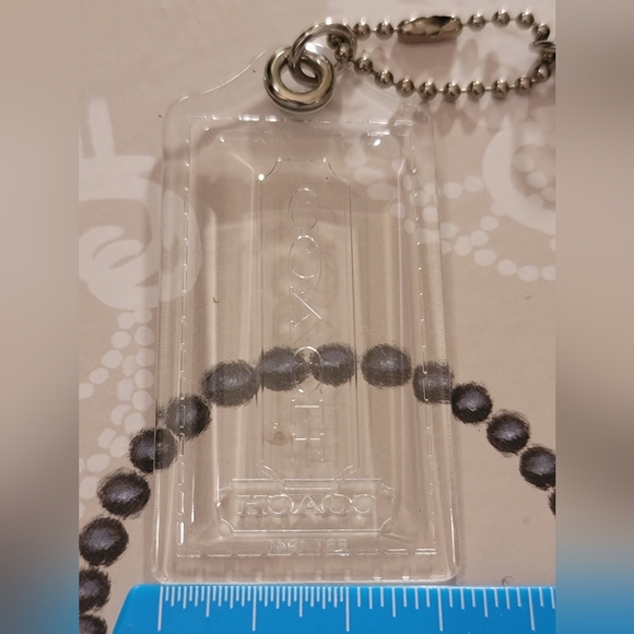 Authentic Coach Bag Charms/Key Fobs. White Leather & Clear Plastic - Picture 5 of 7